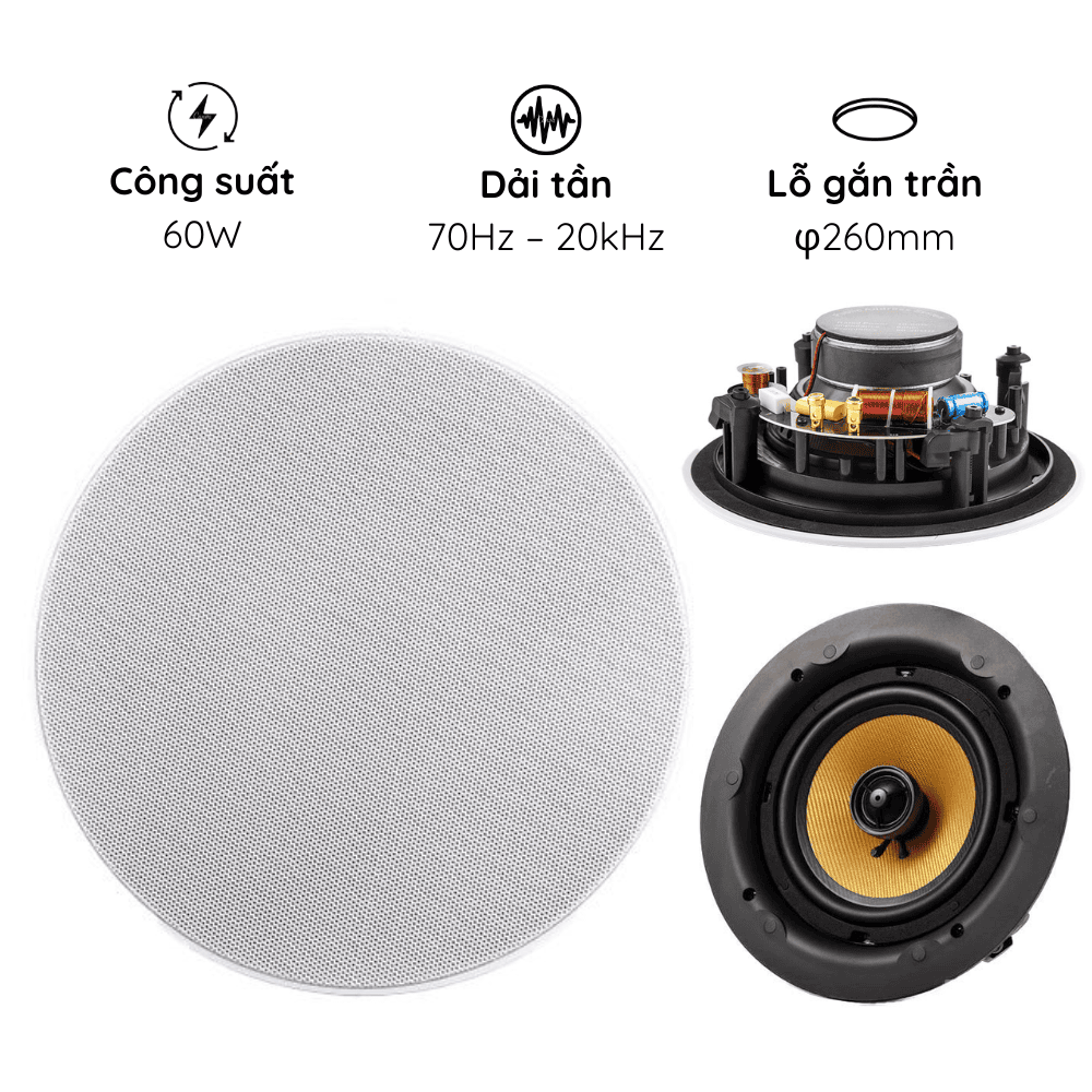 Loa âm trần Kacaudio 658 chính hãng