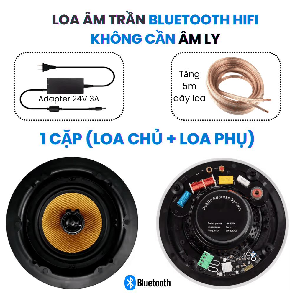 loa âm trần bluetooth Kacaudio AC-628BT chính hãng