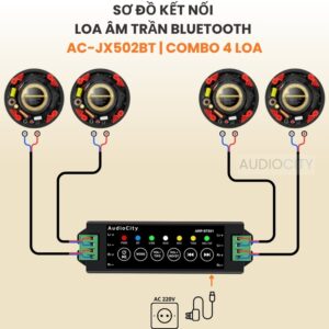 Sơ đồ lắp đặt 4 Loa Âm Trần Bluetooth AC-JX502BT