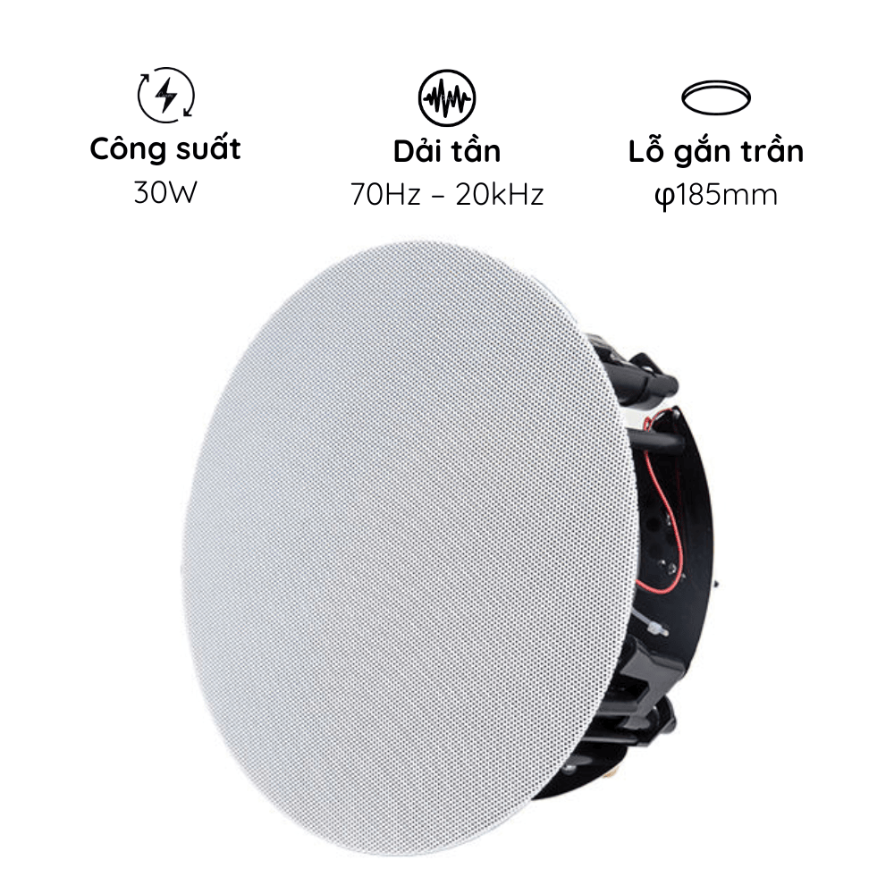 Loa âm trần 30W Kacaudio 628 chính hãng