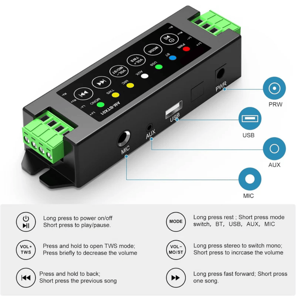 Amply bluetooth cho loa âm trần - 4 kênh 40w