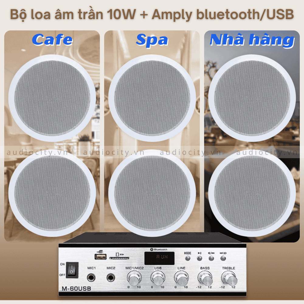 Bộ 6 Loa Âm Trần Cho Spa, Café, Nhà Hàng, Siêu Thị giá tốt