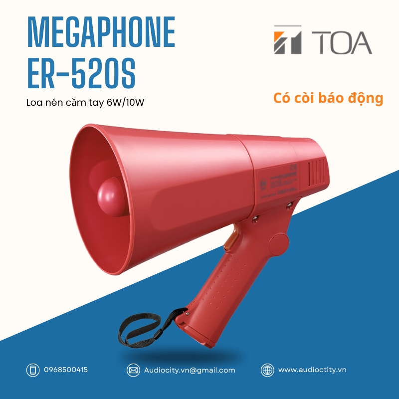 Megaphone TOA ER-520S có còi hú 10W | Loa phóng thanh cầm tay