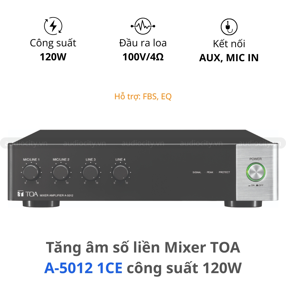 Tăng Âm Số Liền Mixer TOA A-5012 1CE 120W chính hãng